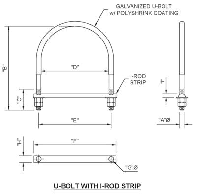 Sch Ubir E Z Line Coated U Bolts With I Rod Liner Cr Wall