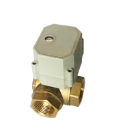 3-Way Brass Ball Valve L Configuration With Electric Actuator