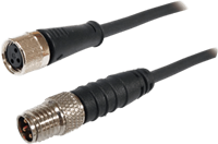 Adsens M8 Male-to-Female Extension Cable, 3 or 4 pins