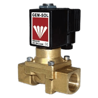 Gem-Sol Zero Differential Pressure 1/4", 3/8", 1/2", 3/4", 0.63" 2/2-Way Solenoid Valve