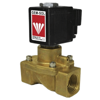 Gem-Sol Zero Differential Pressure 3/4", 1" 2/2-Way Solenoid Valve