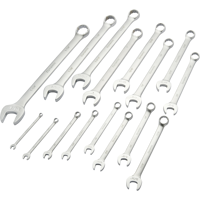 16 Piece SAE Combination Wrench Set, Contractor Series, Satin Finish, 1/4" - 1-1/4"