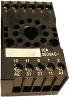 11 Pin Relay Socket, DIN Rail or Surface Mounting