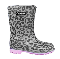 Abel Pink Leopard Kids Rain Boots