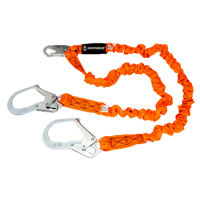 V-Line 6' Stretch Internal Energy Absorbing Lanyard: Dual Leg, Rebar Hooks