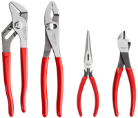 Pliers Set, 4-Piece (Groove Joint, Slip Joint, Long Nose, Diagonal Cutting)