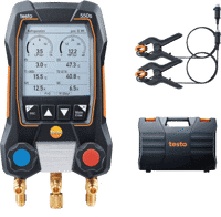 Testo 550s Basic Kit - Smart Digital Manifold with Fixed Cable Clamp Temperature Probes