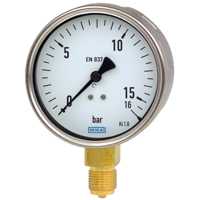 Bourdon Tube Pressure Gauge, Copper Alloy - 212.20