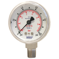 Bourdon Tube Pressure Gauge, Stainless Steel - 130.15