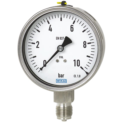 WIKA Bourdon Tube Pressure Gauge, Stainless Steel Series - Model 232.50 ...